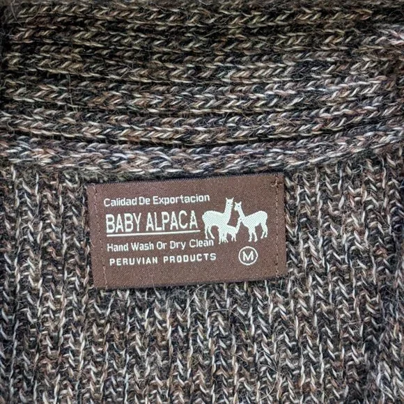 Calidad De Exportacion Baby Alpaca Long Cardigan Sweater Size M Preowned - Picture 10 of 10